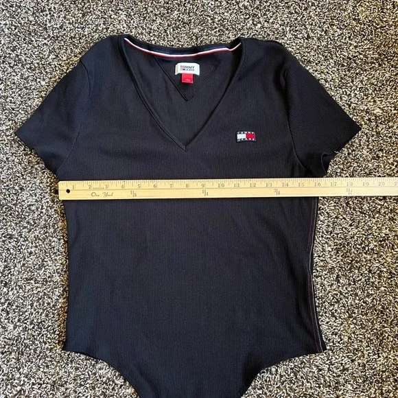 Tommy Hilfiger Black Short Sleeve Fitted Bodysuit - Picture 8 of 8